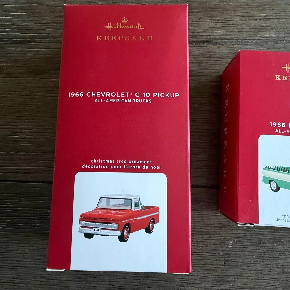 Hallmark Keepsake All-American Trucks 1966 Chevrolet C-10 & 1966 Dodge A-100 Set